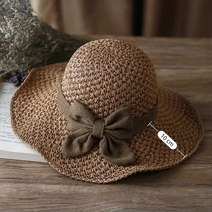 Coffee crushable straw sun hat
