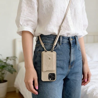 Crossbody wallet phone case styled with jeans