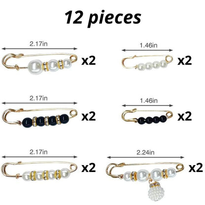 Decorative safety pin brooch used as a pin for dresses
